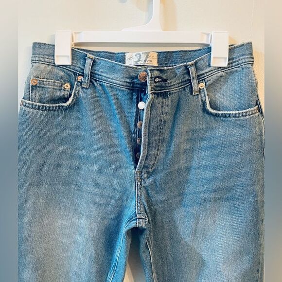 Free People Jeans Raw Hem Bohemian Straight Leg Women’s 27 - Picture 3 of 6